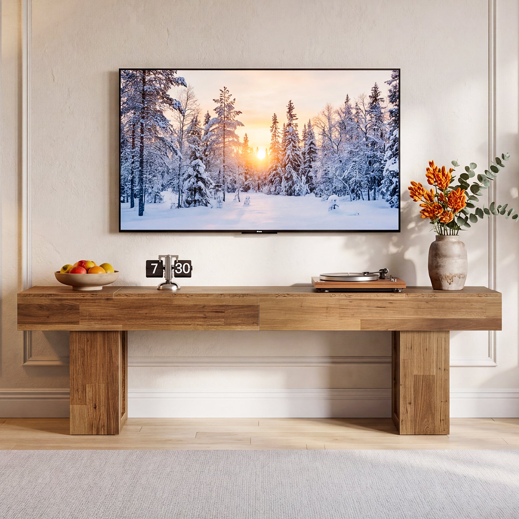 70.8" Farmhouse TV Stand, Media Console Entertainment Center for 65/75/80-Inch TV