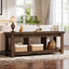 Solid Wood Console Table, 63" Sofa Entryway Table With 3 Open Shelves