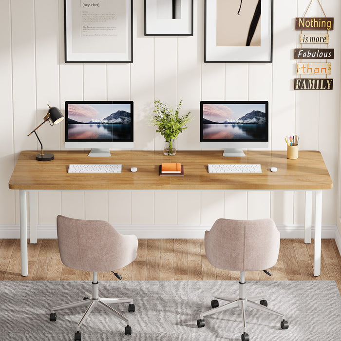 78" Computer Desk, Wood Office Desk Writing Table Tribesigns