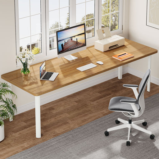 78" Computer Desk, Wood Office Desk Writing Table Tribesigns