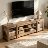 78.7" Low TV Stand, Farmhouse Media Console with Shelf for TVs Up to 85" 3