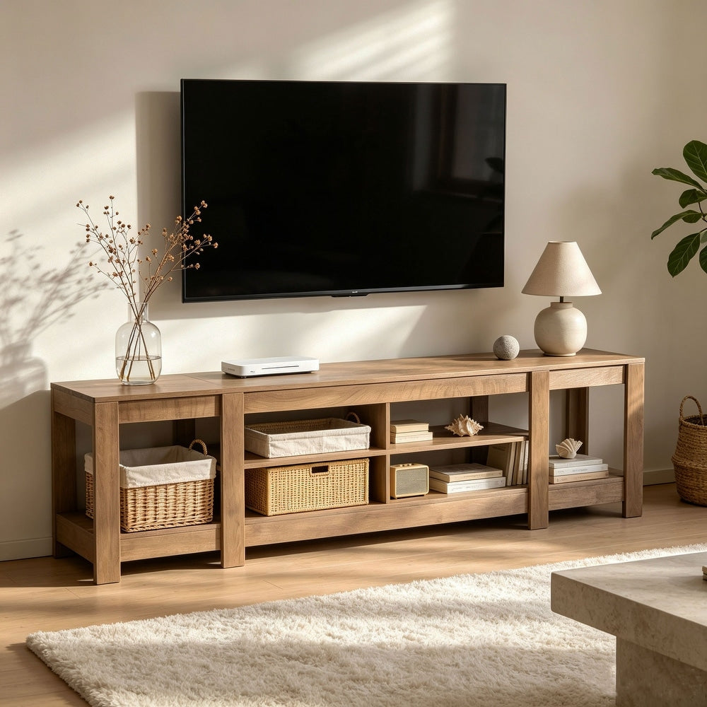 78.7" Low TV Stand, Farmhouse Media Console with Shelf for TVs Up to 85"