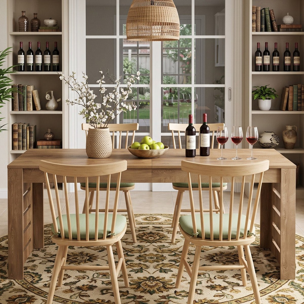 79" Farmhouse Dining Table Seats 8, Extra Long Rustic Kitchen Table, Dining Room