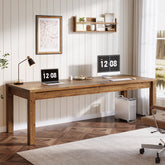 78.7" 2-Person Desk, Solid Wood Double Computer Table Workstation 3