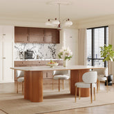 78.7" Sintered Stone Dining Table for 8 with Solid Wood Legs 3