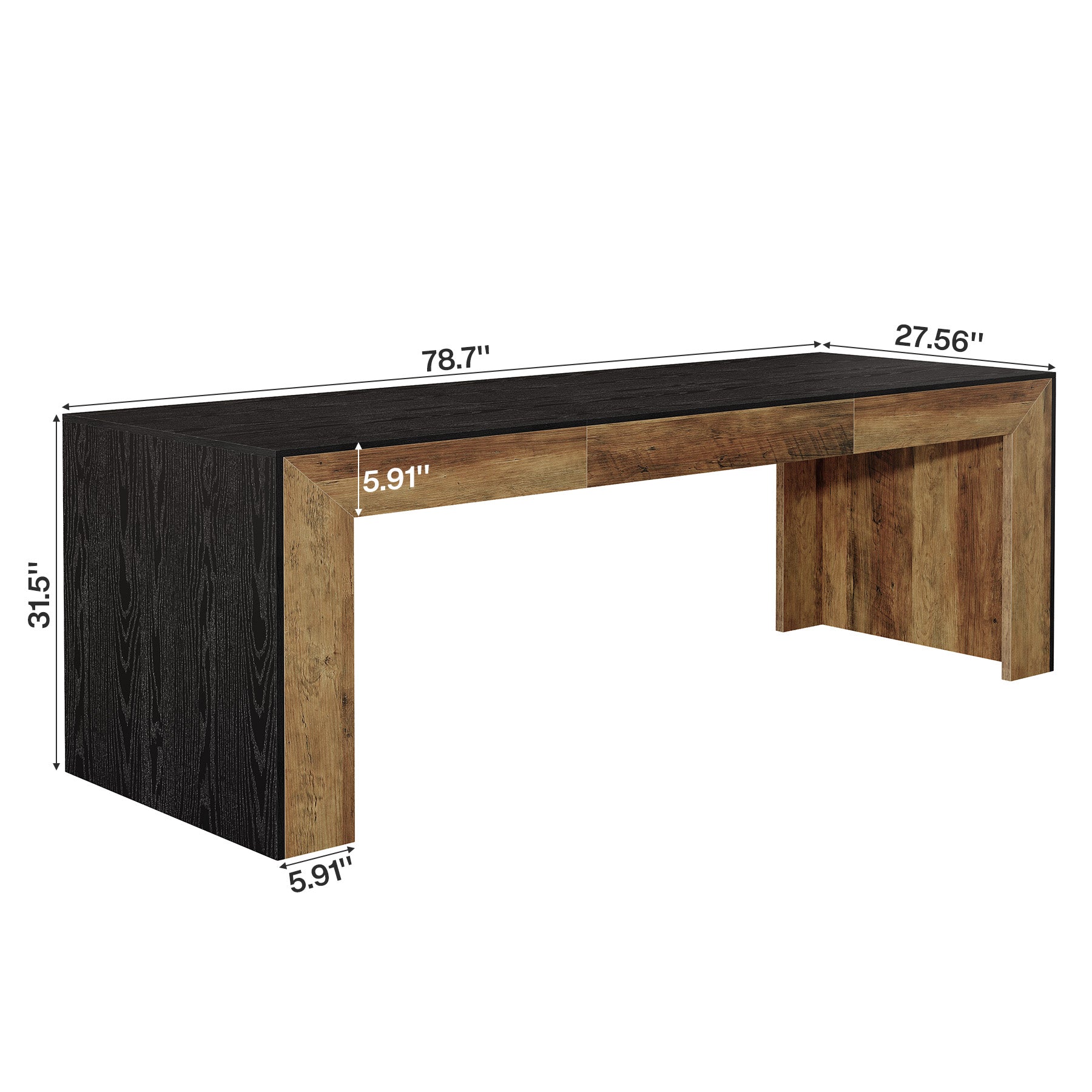 78.7" Computer Desk, Long Two-Person Desk Executive Desk for Home Office