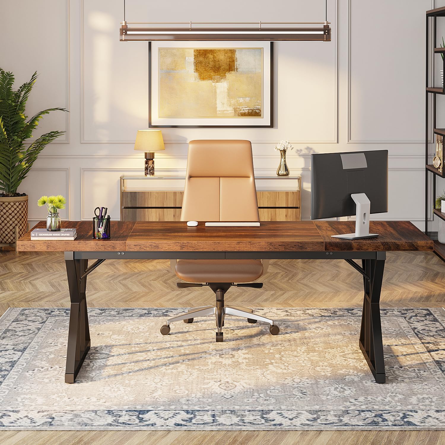 78.7" Executive Desk, Modern Computer Office Desk Workstation for Home Office