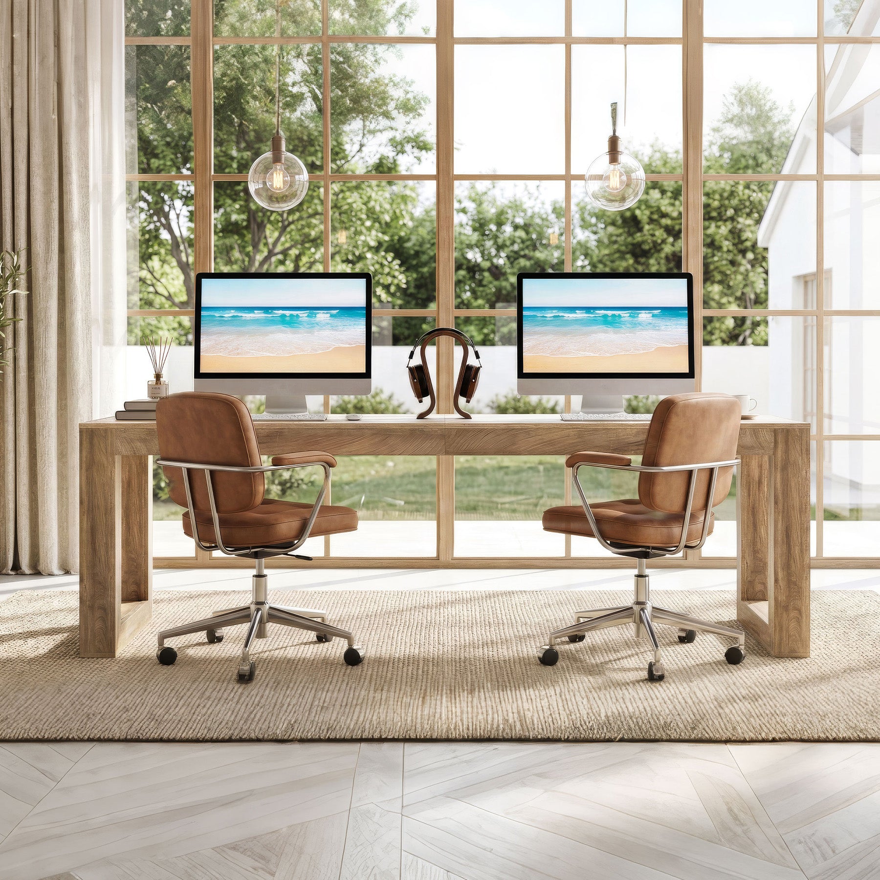 78.7" Executive Double Desks, Large Home Office Computer Writing Table