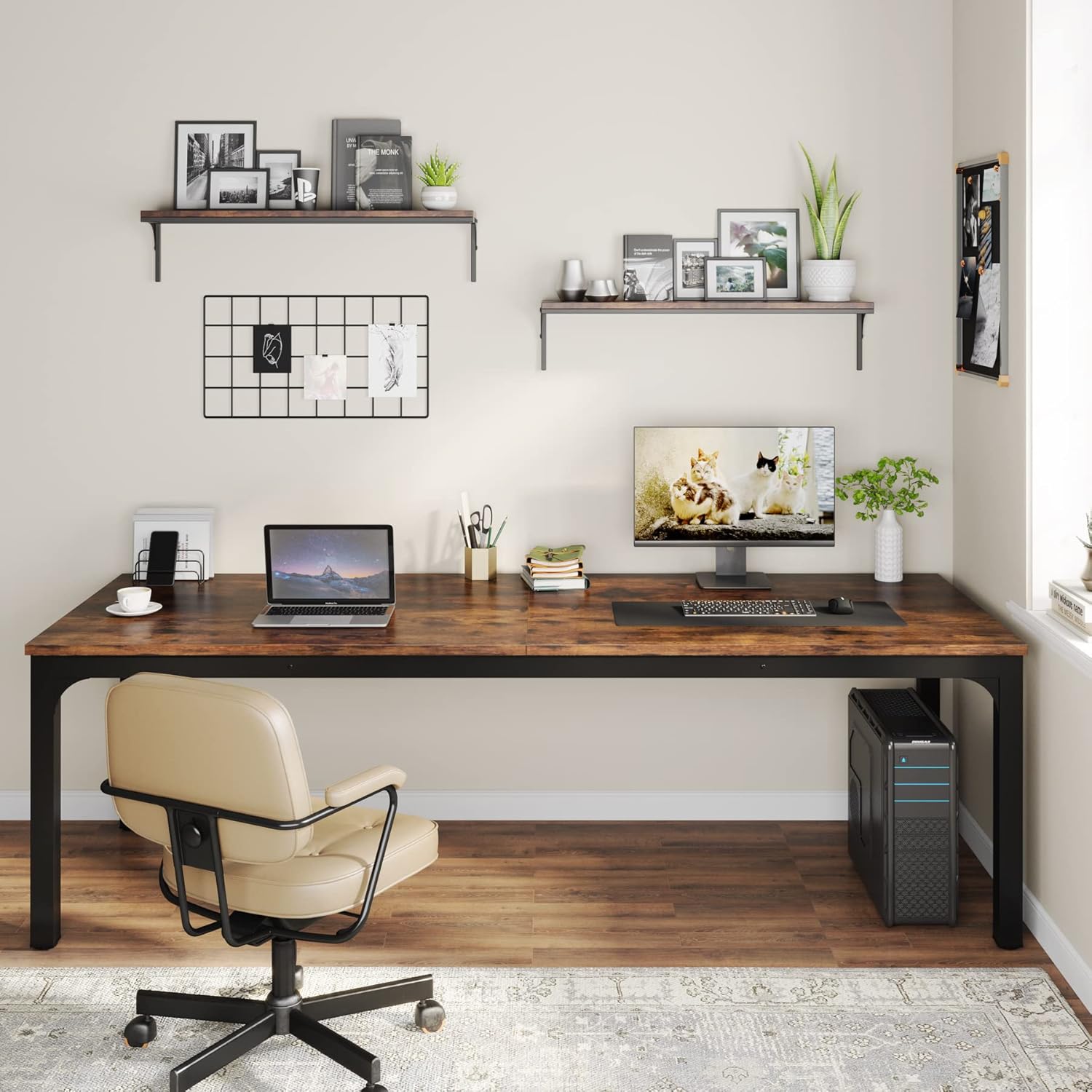 78.7" Extra Long Computer Desk, Rectangle Executive Desk Conference Table