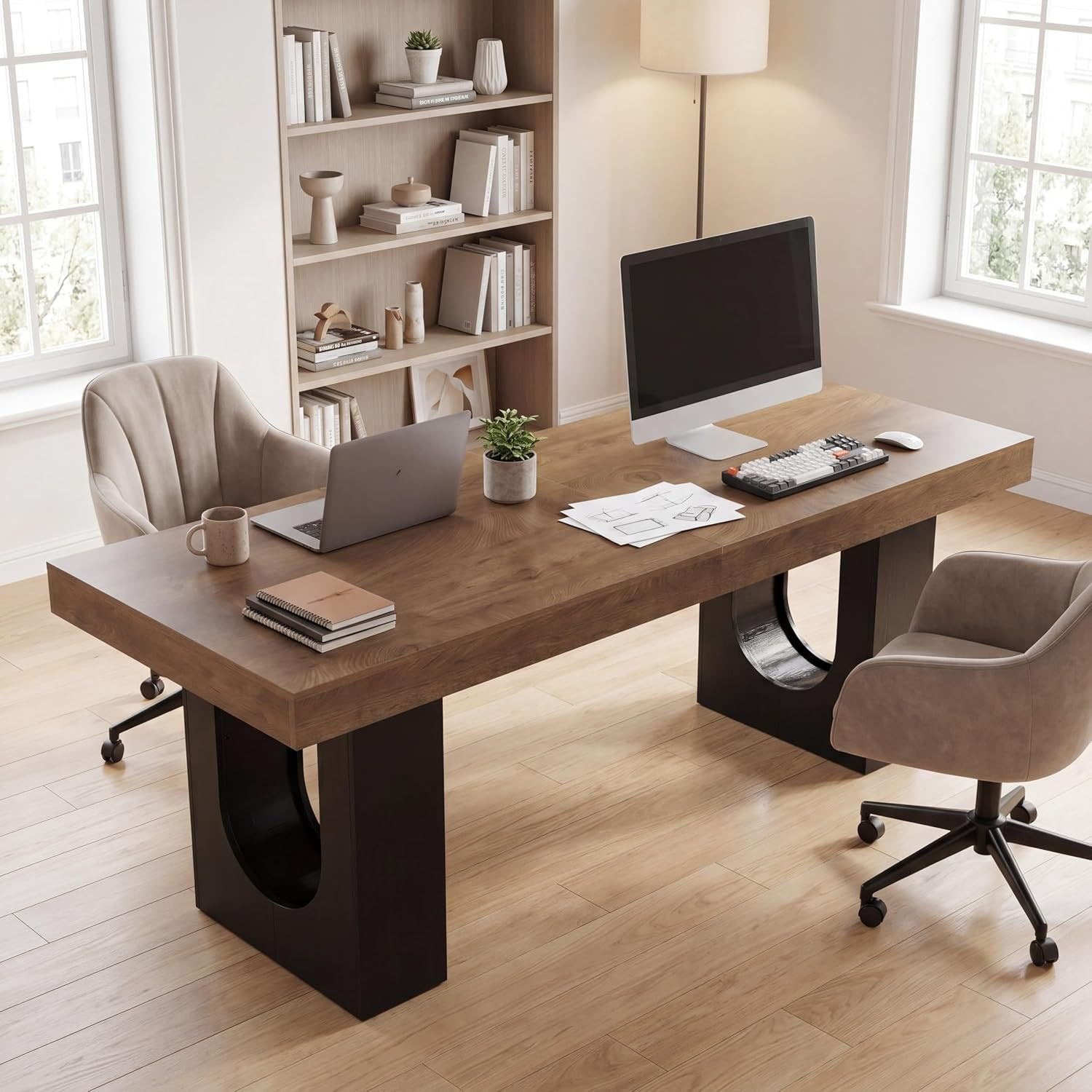 78.7" Extra Long Double Computer Desk, Modern Executive Desks for Home Office