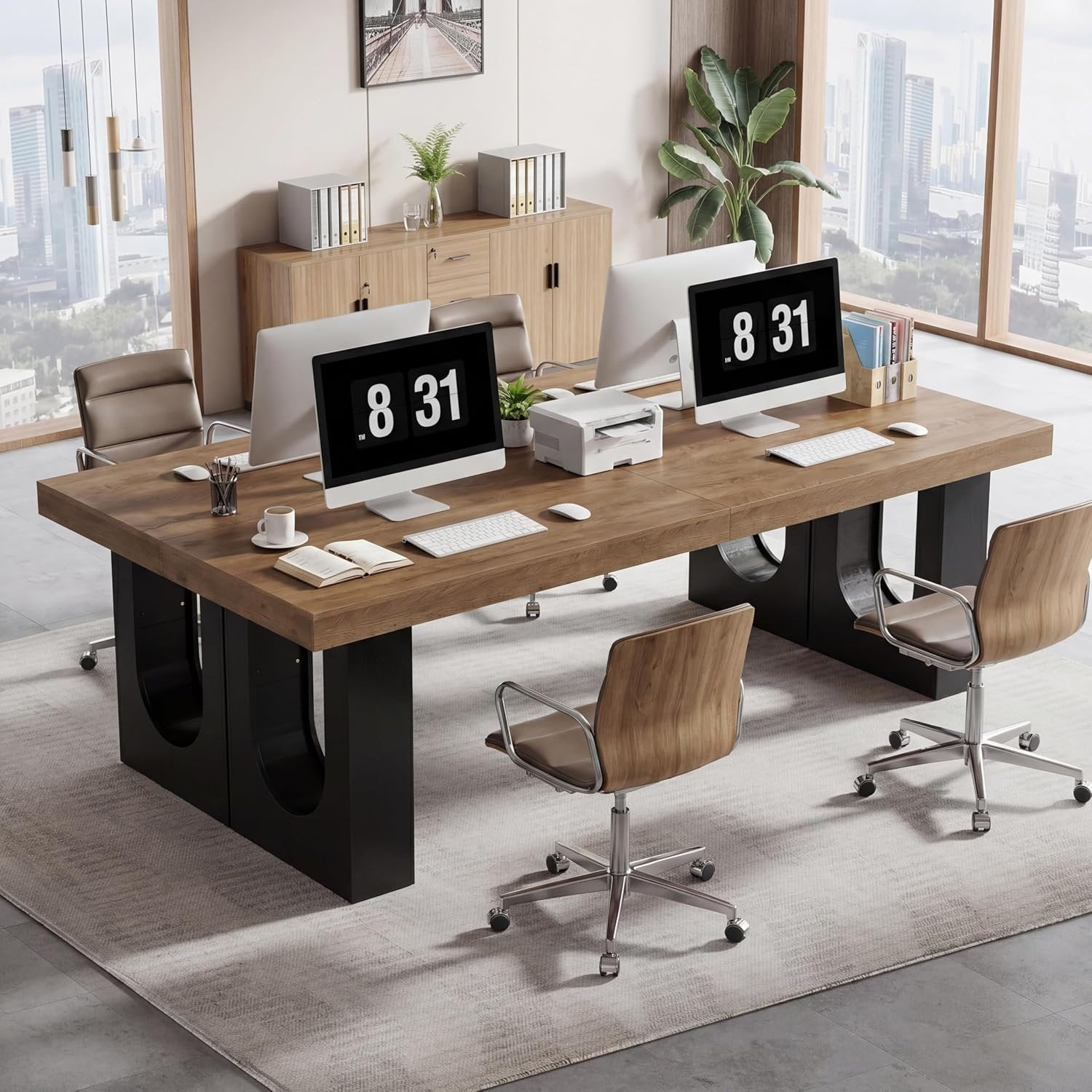 78.7" Extra Long Double Computer Desk, Modern Executive Desks for Home Office