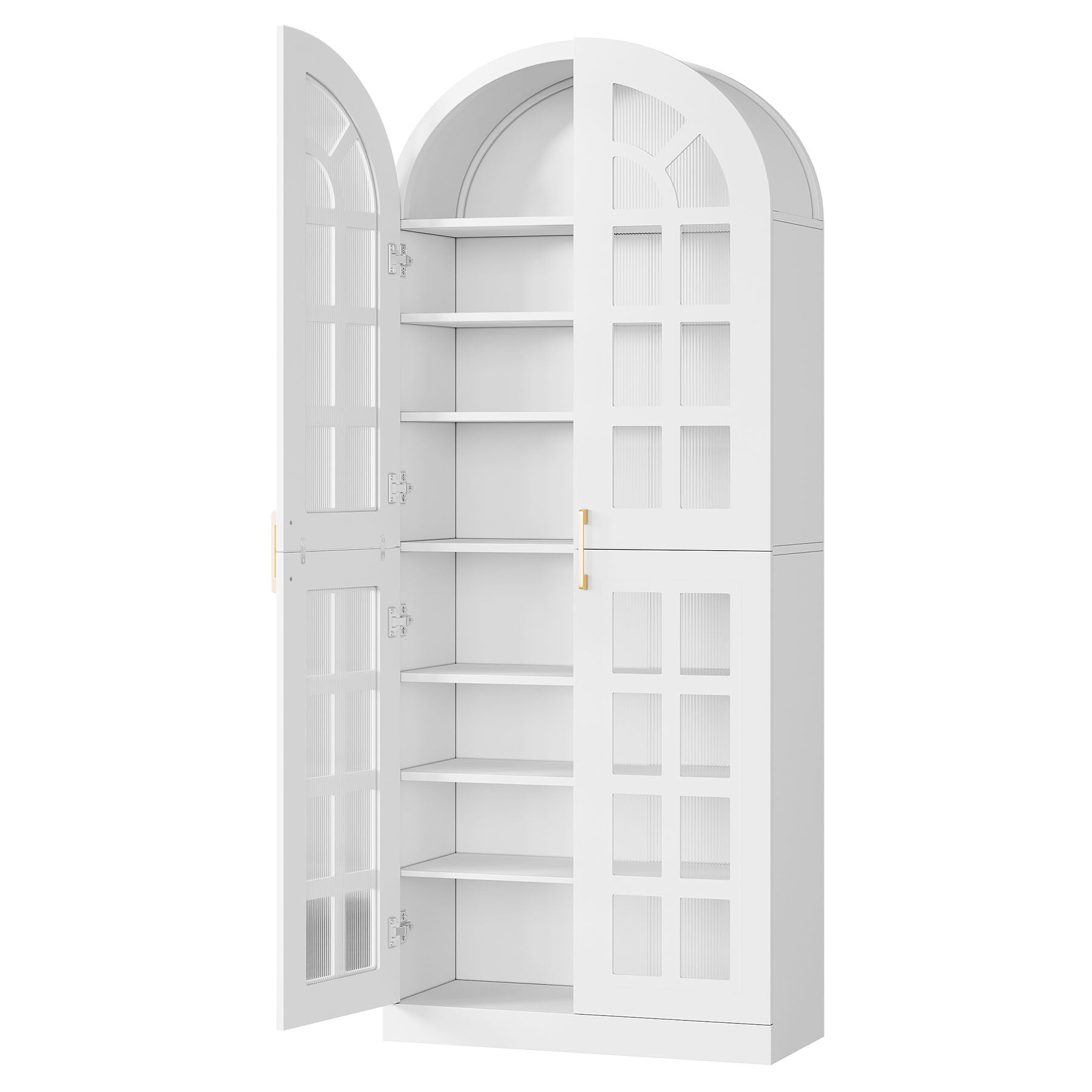 78.7" Shoe Cabinet, 8-Tier Modern Shoes Organizer Rack with Led Lights