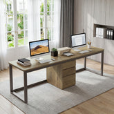 78.7" Two Person Computer Desk, Modern Executive Desk with 3 Drawers for Home Office 3