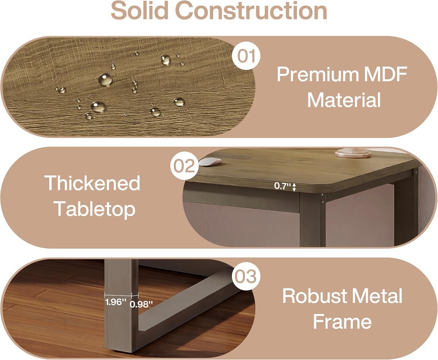 78.7" Two Person Computer Desk, Modern Executive Desk with 3 Drawers for Home Office