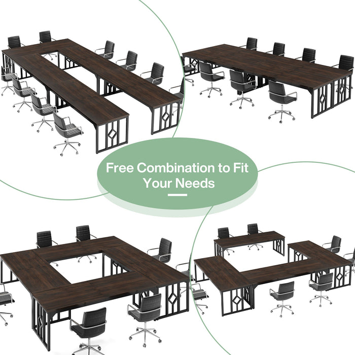 78.7" Conference Table, Large Meeting Room Table for 6 - 8 People with File Cabinet Tribesigns