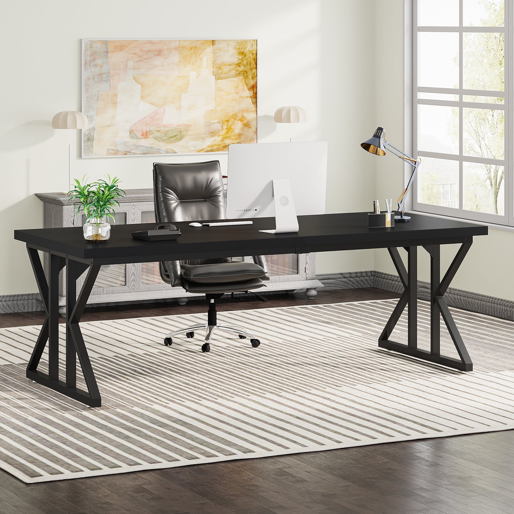 Tribesigns 78.7" Executive Desk, Large Computer Desk Two Person Desk