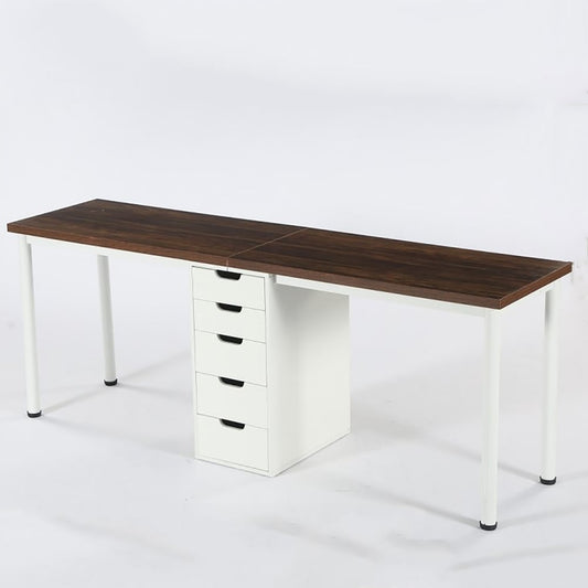 78.7" Two Person Desk, Long Computer Desk with 5 Drawers Tribesigns