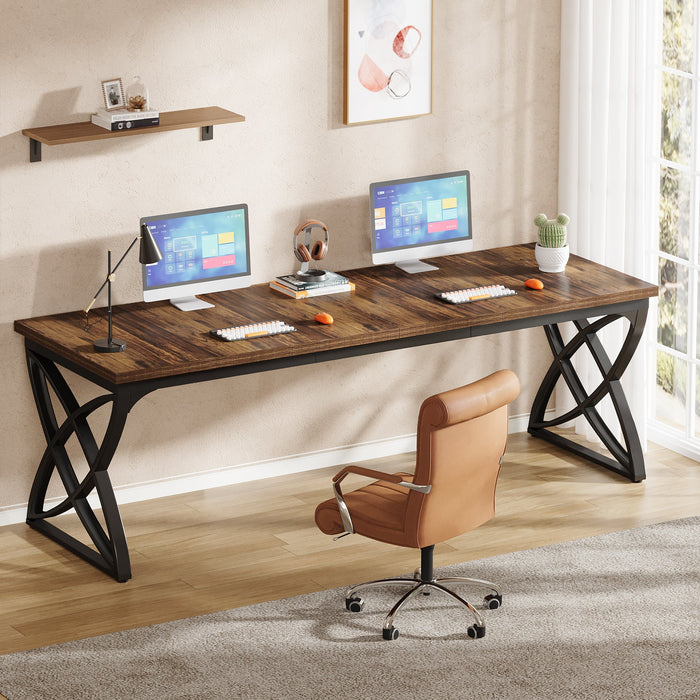 78.7" Two Person Desk, Long Computer Desk Workstation Writing Table Tribesigns