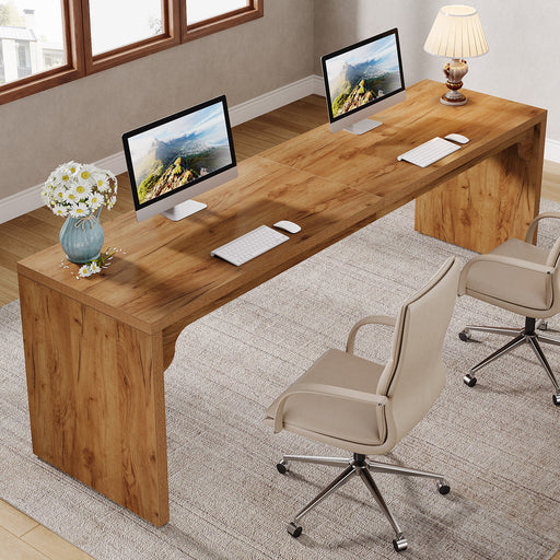 78.7" Two Person Desk, Wood Long Computer Desk Double Desk Tribesigns