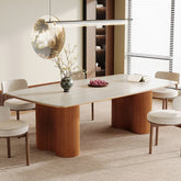 78.7" Sintered Stone Dining Table for 8 with Solid Wood Legs 3