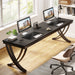 78.74" Two Person Desk Industrial Double Computer Desk with Metal Frame Tribesigns