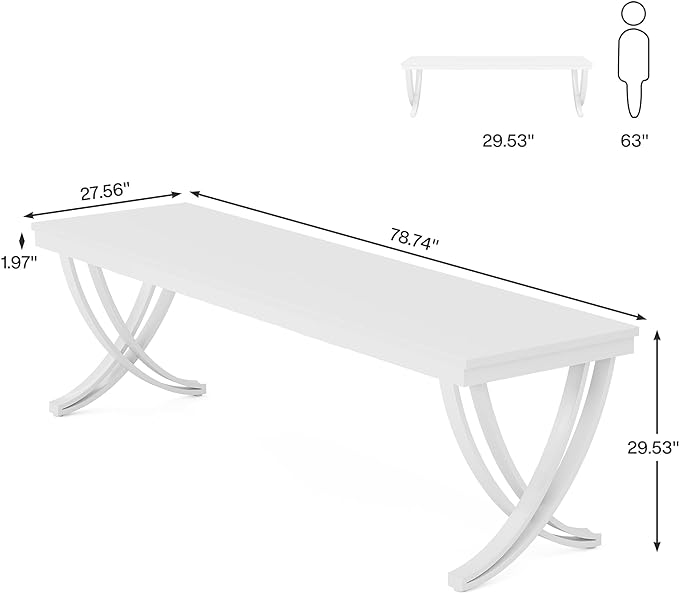 78.74" Two Person Desk Industrial Double Computer Desk with Metal Frame Tribesigns