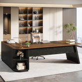 79" Executive Desk, L-Shaped Office Compter Desk with Cabinet for Home Office 3