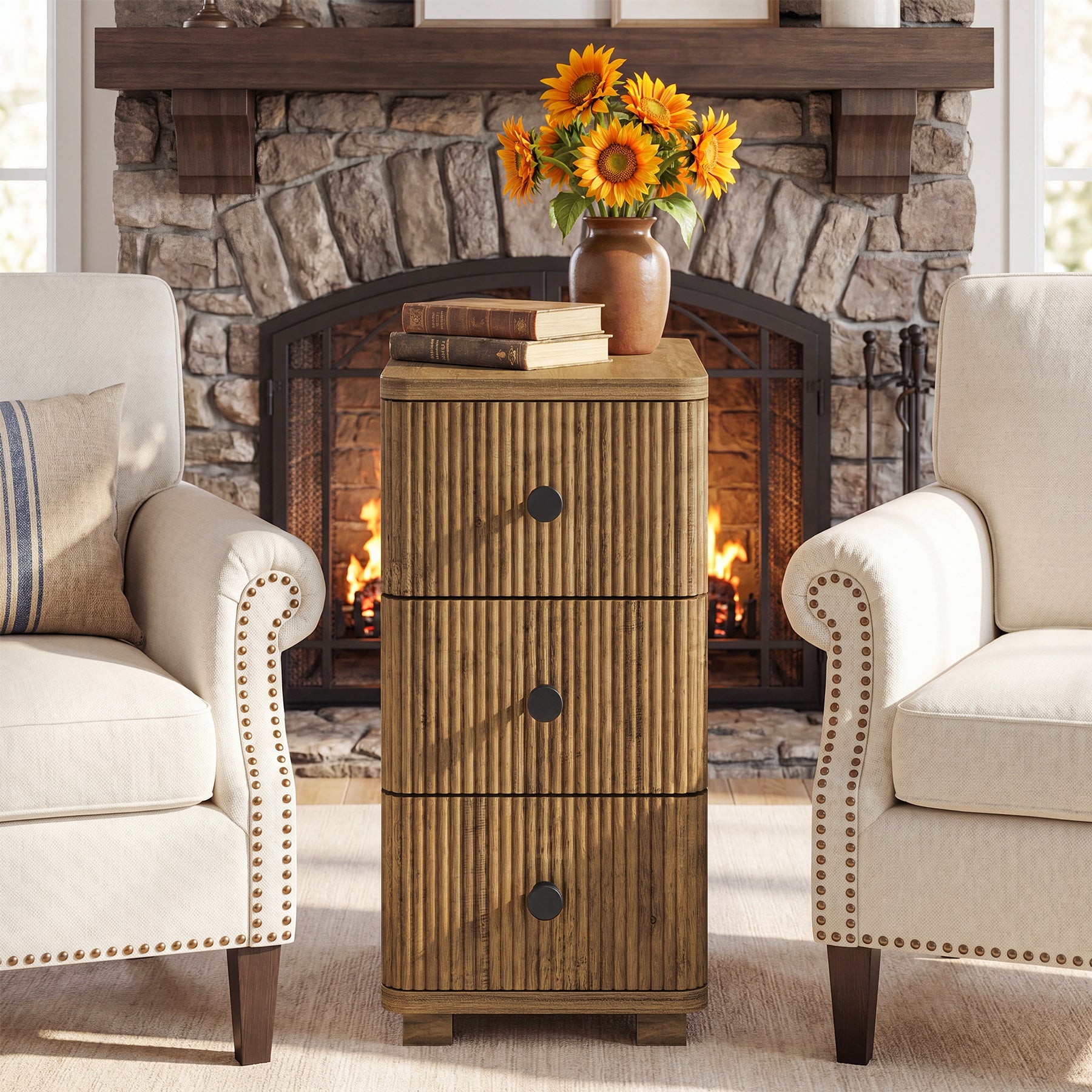 79" Farmhouse Dining Table, Large Kitchen Table with Storage Shelves for Dining Room & Kitchen