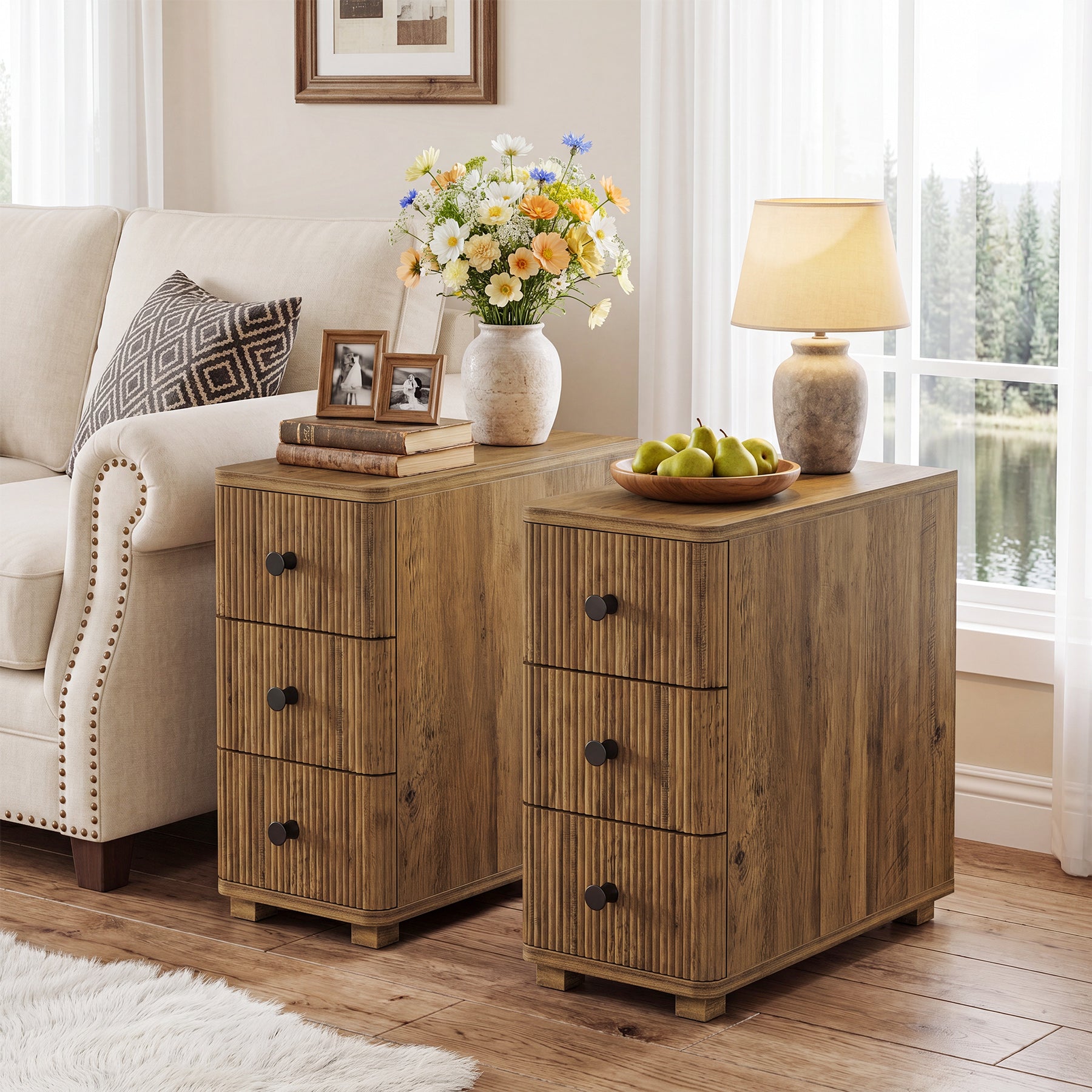 79" Farmhouse Dining Table, Large Kitchen Table with Storage Shelves for Dining Room & Kitchen