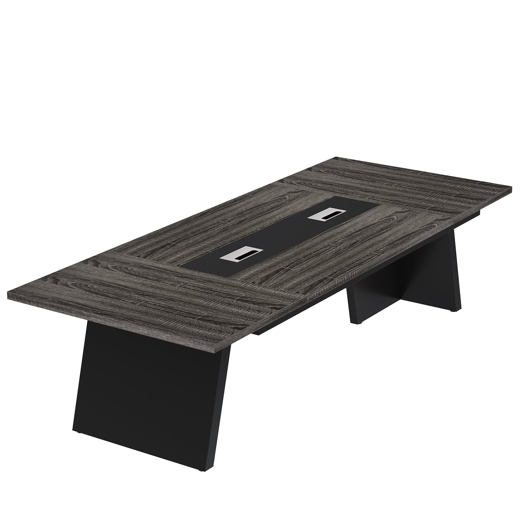 Conference Room Table, 8ft Office Meeting Desk with Cable Management