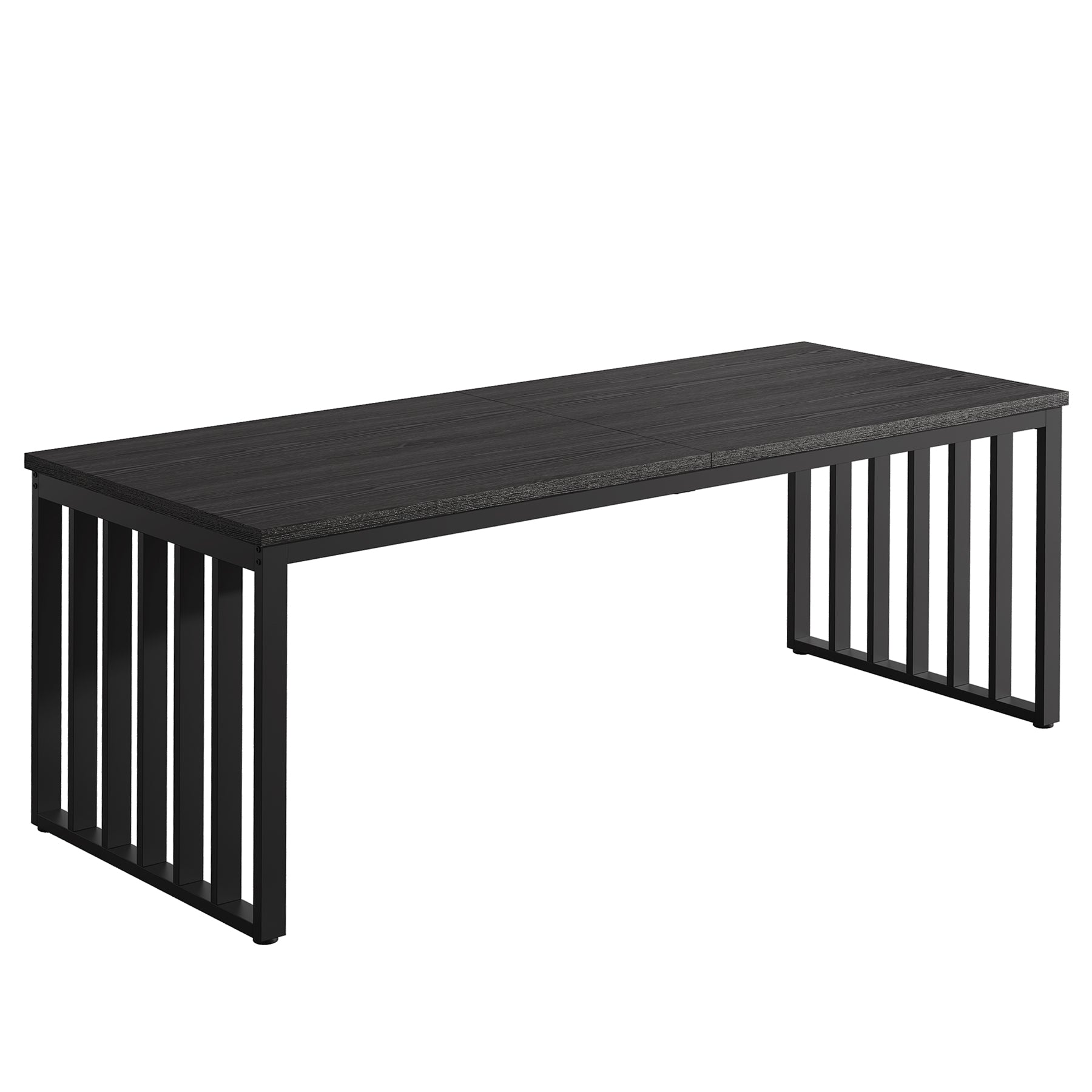 78.74" Dining Table, Rectangle Kitchen Table with Metal Frame for 6-8 Person