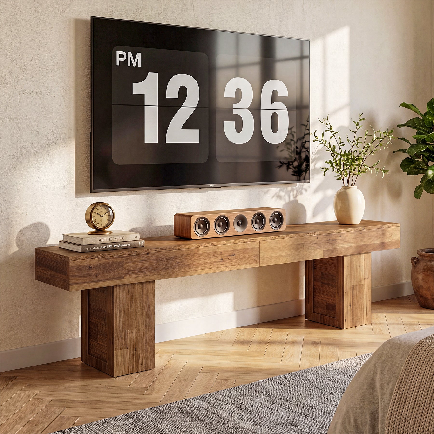 70.8" Farmhouse TV Stand, Media Console Entertainment Center for 65/75/80-Inch TV