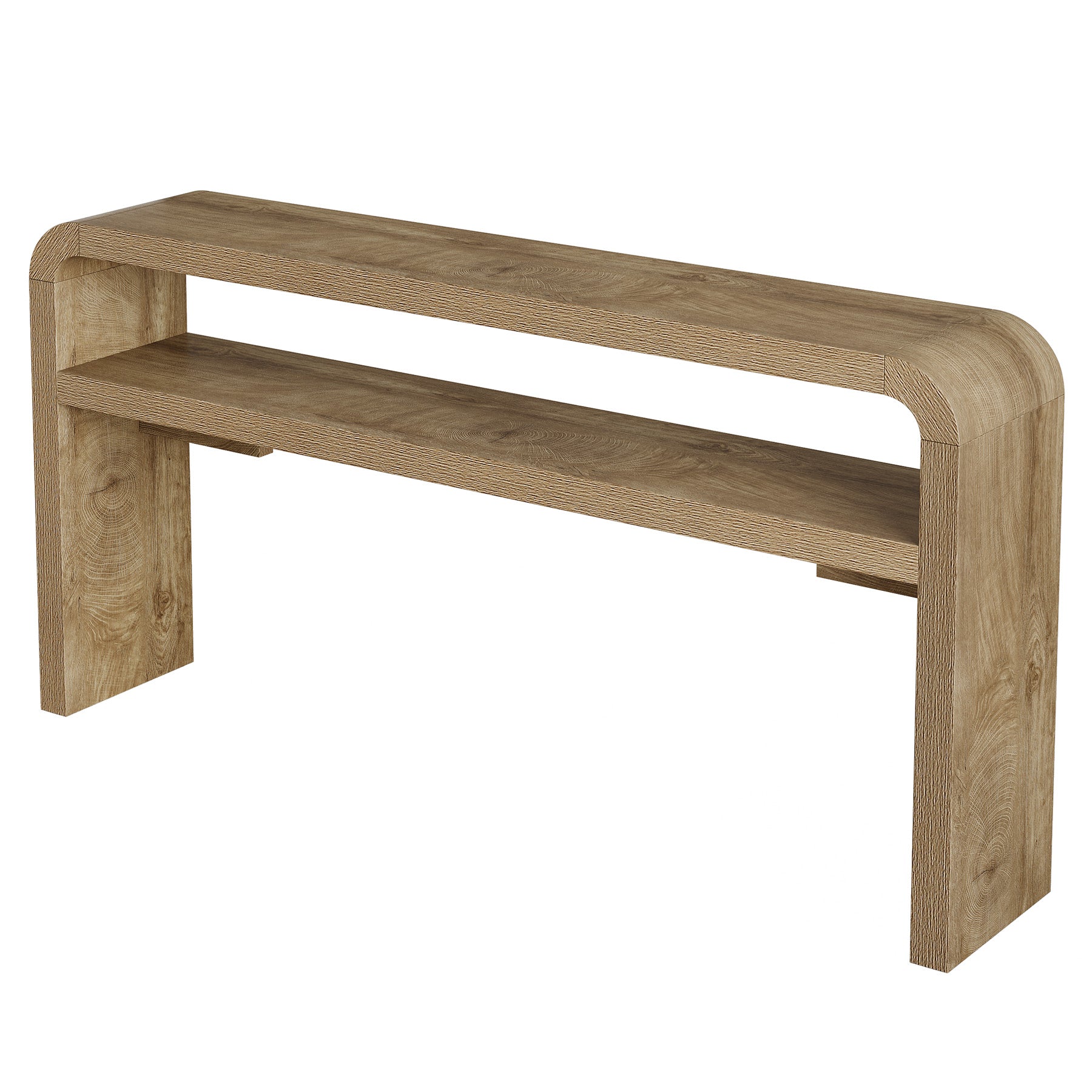 63" Farmhouse Console Table with 2-Tier Storage, Narrow Entryway Sofa Table