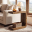 Solid Wood End Table, 2-Tier C-Shaped Side Table with Storage for Living Room, Bedroom