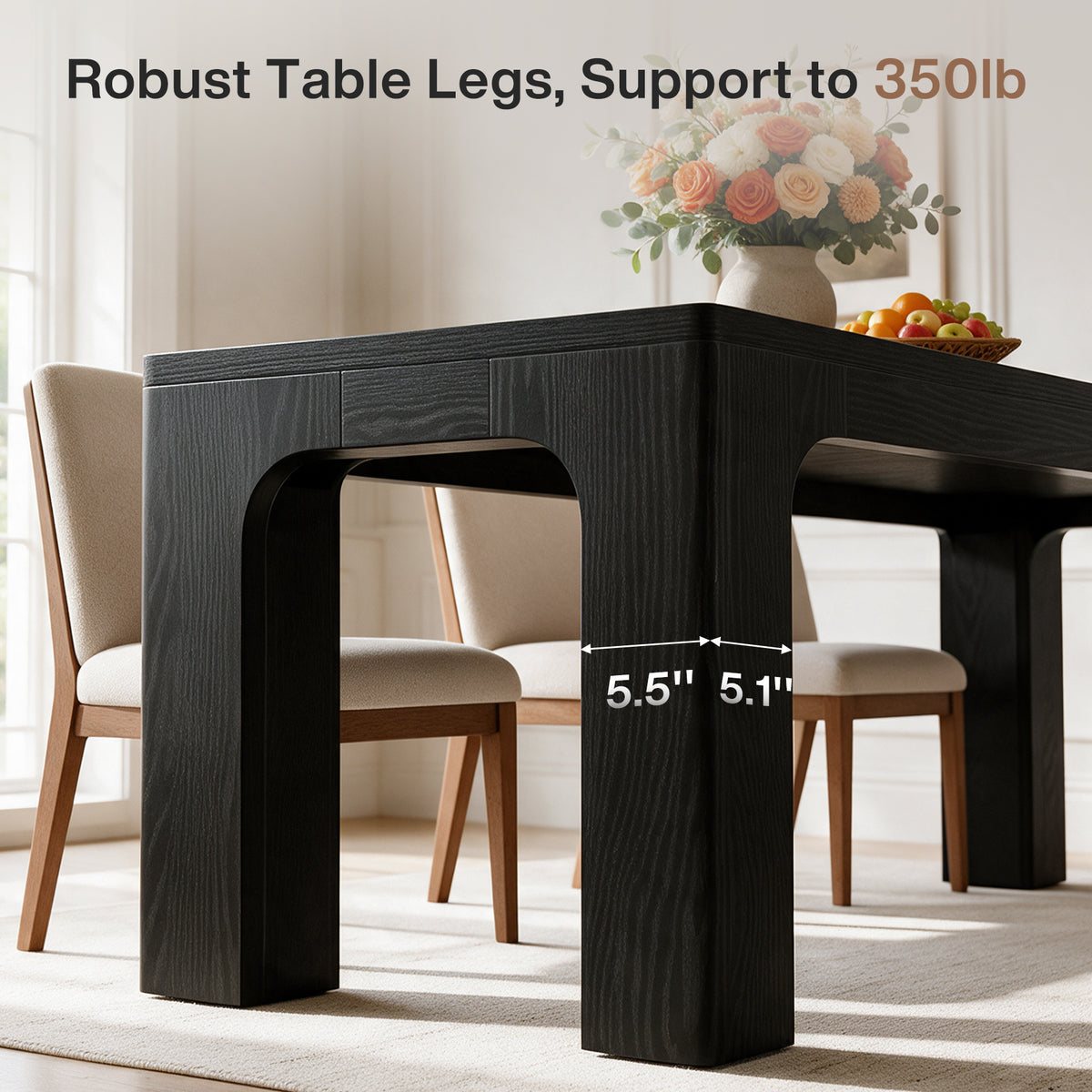 79" Modern Dining Table for 8-10, Long Kitchen Table for Dining Room
