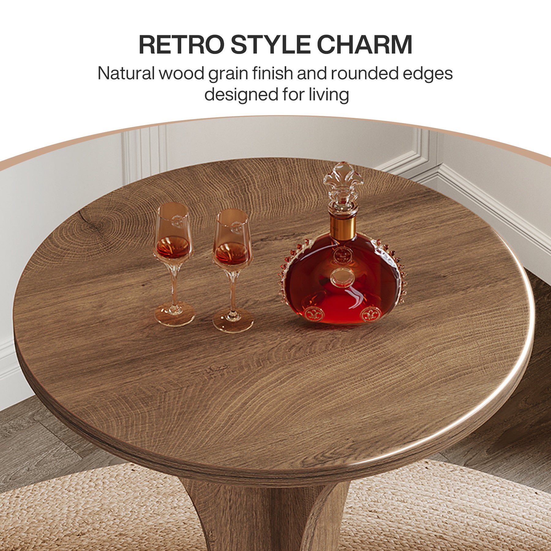 Round Bar Table,  35.4" Tall Bistro Pub Table with Curved Base