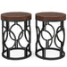 Round End Table, Industrial Side Table with Metal Hollow Frame Tribesigns