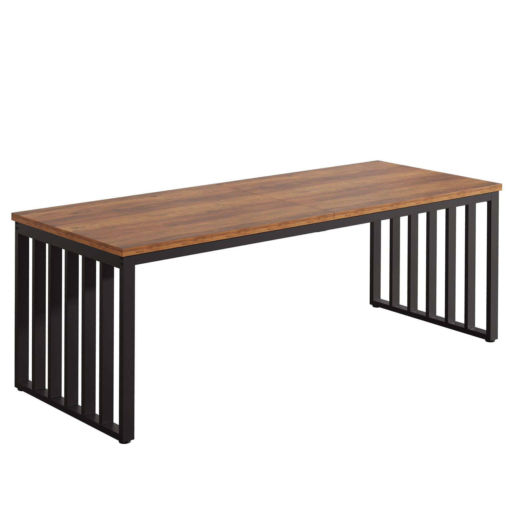 78.74" Dining Table, Rectangle Kitchen Table with Metal Frame for 6-8 Person