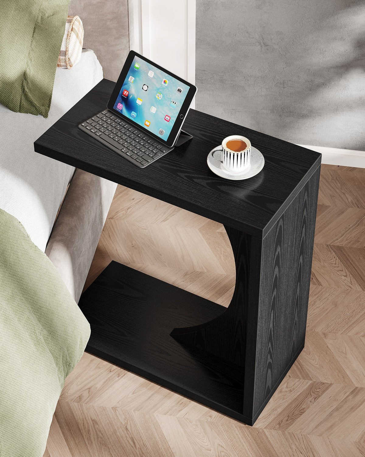 C-Shaped End Table, Sofa Side Table Couch Table