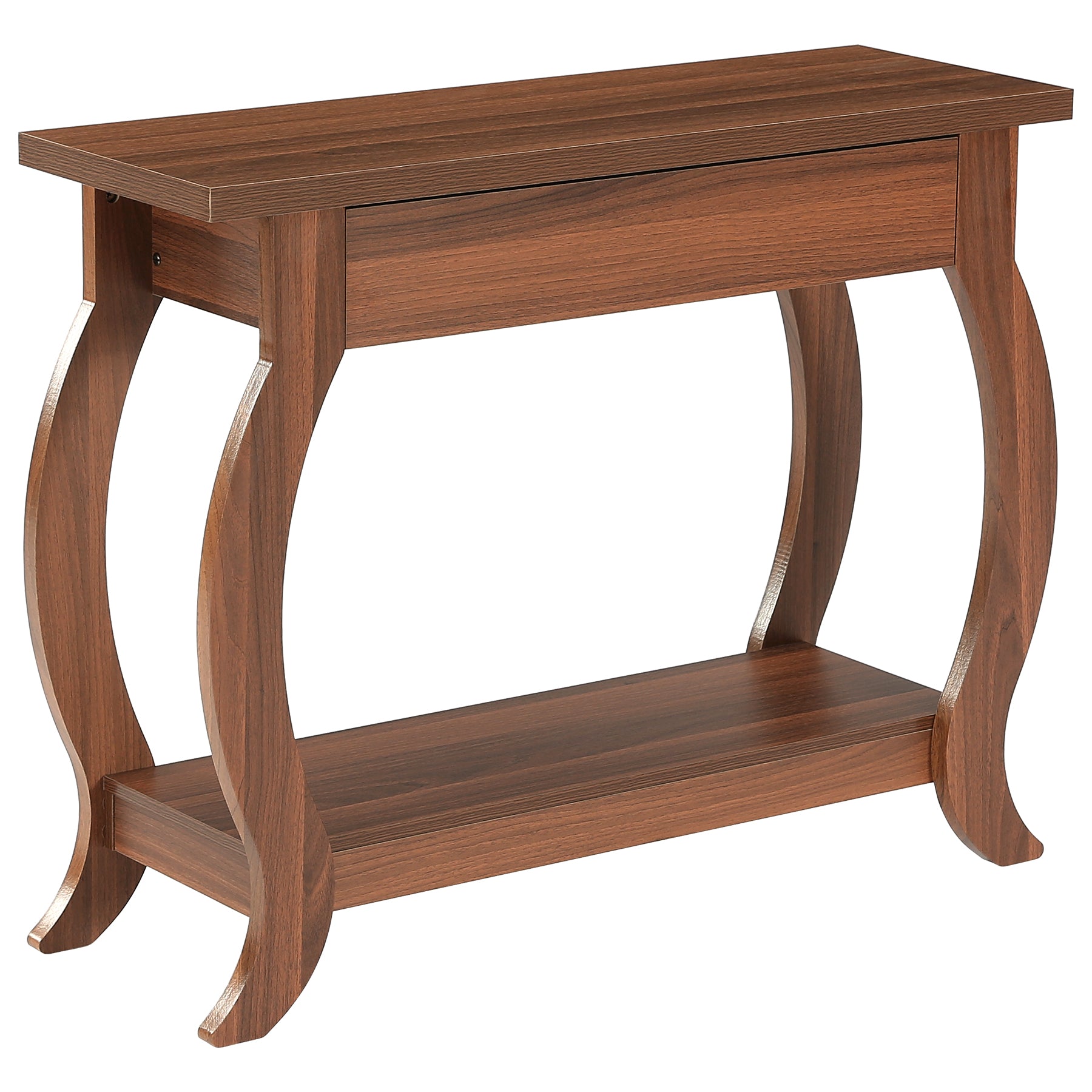 41.3" Console Table with Curved Legs, Farmhouse Sofa Table with Drawer and Shelf