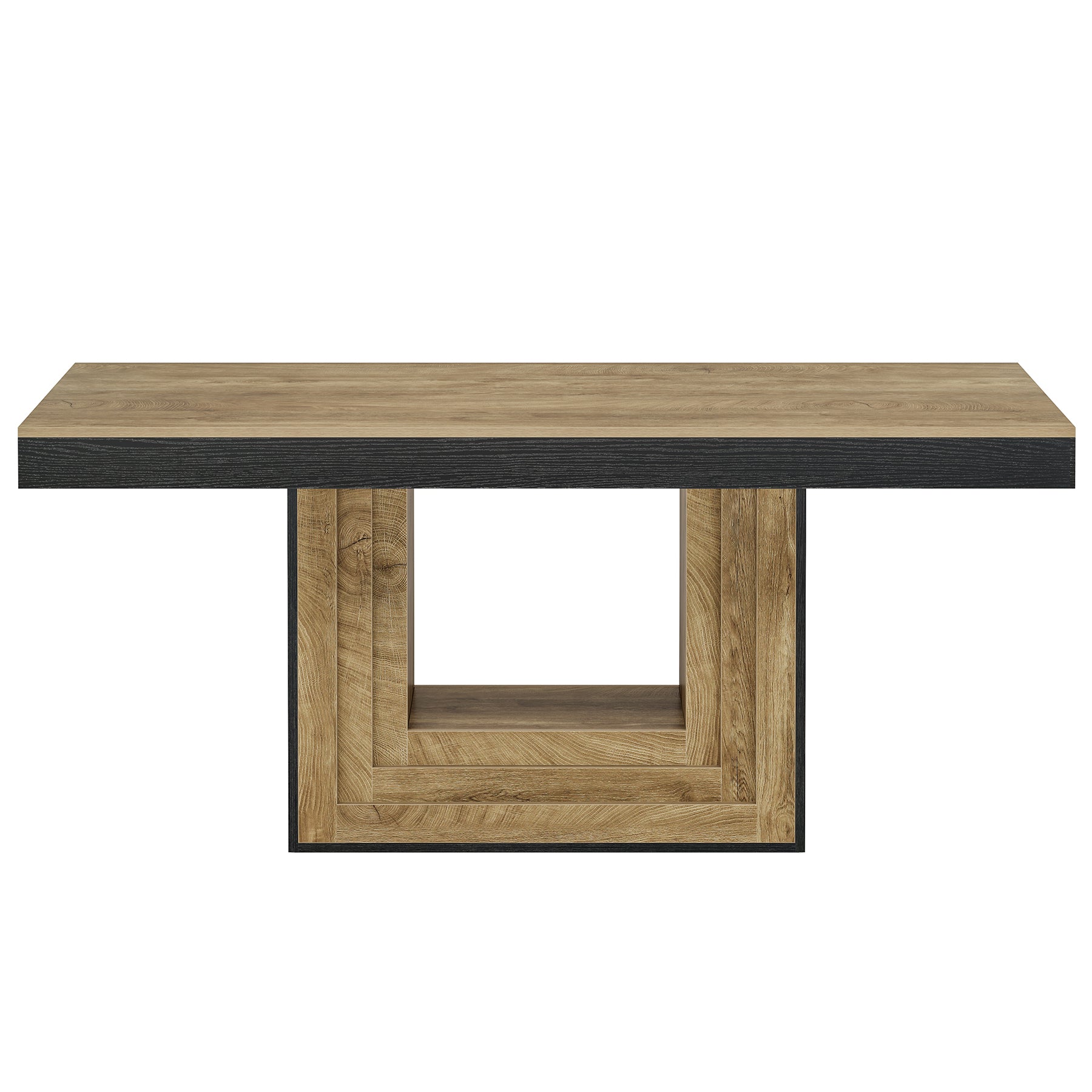 63" Farmhouse Dining Table, Rectangle Kitchen Dinner Table for 4-6 People