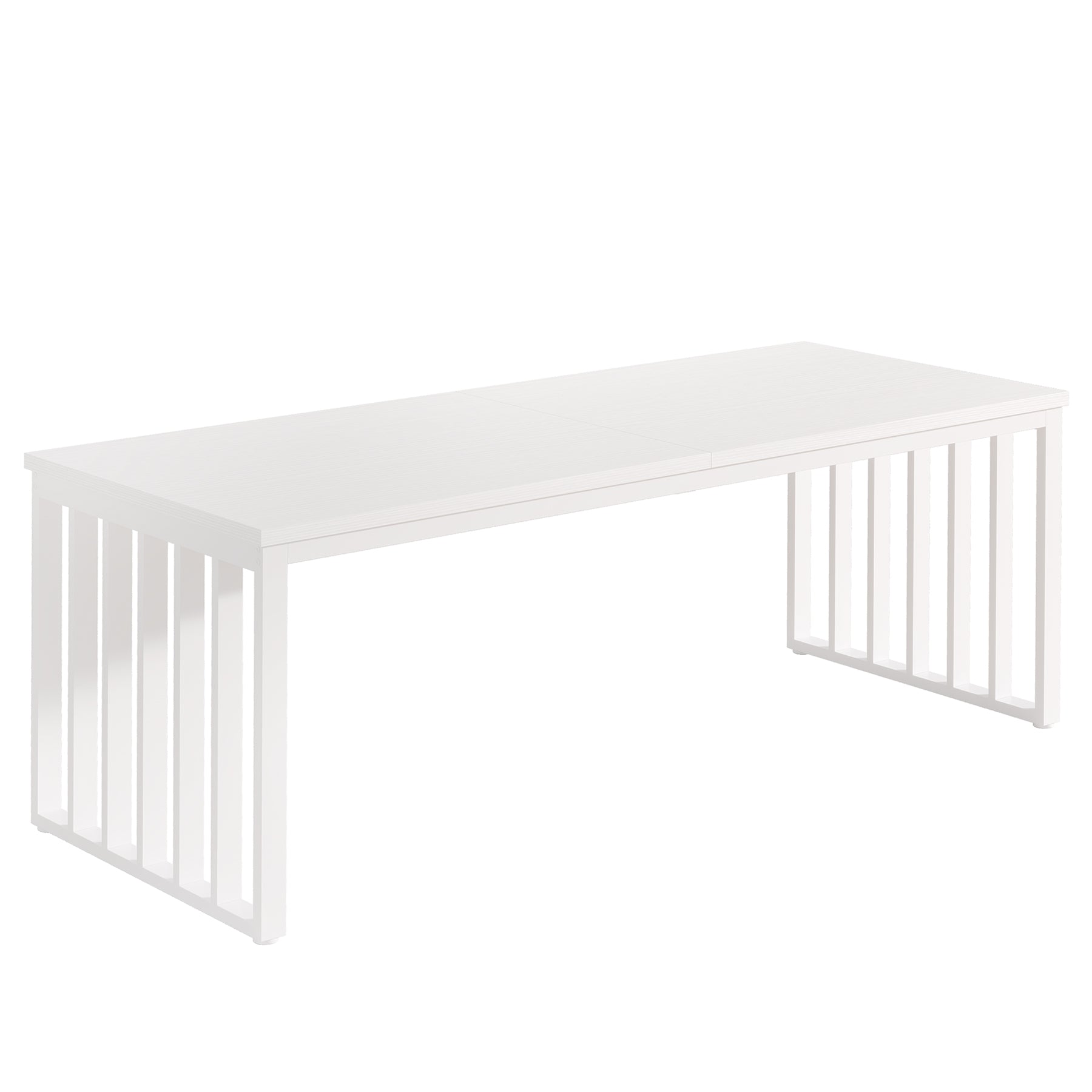 78.74" Dining Table, Rectangle Kitchen Table with Metal Frame for 6-8 Person
