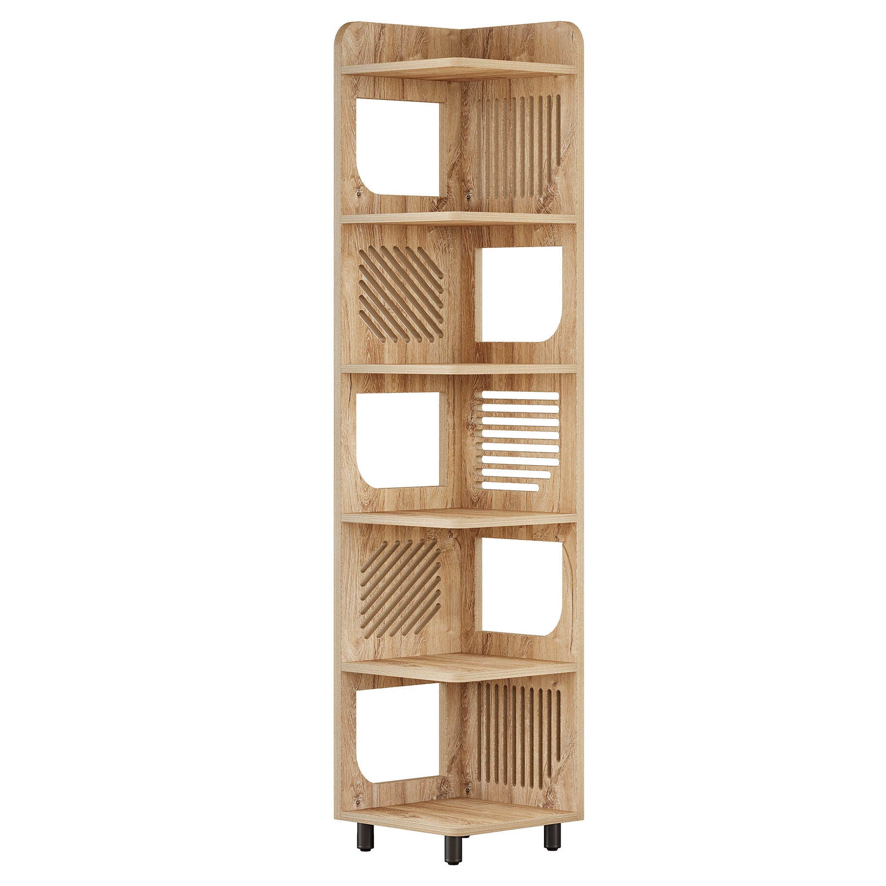 71" Corner Shelf, Narrow Bookshelf Display Shelf with Storage Rack