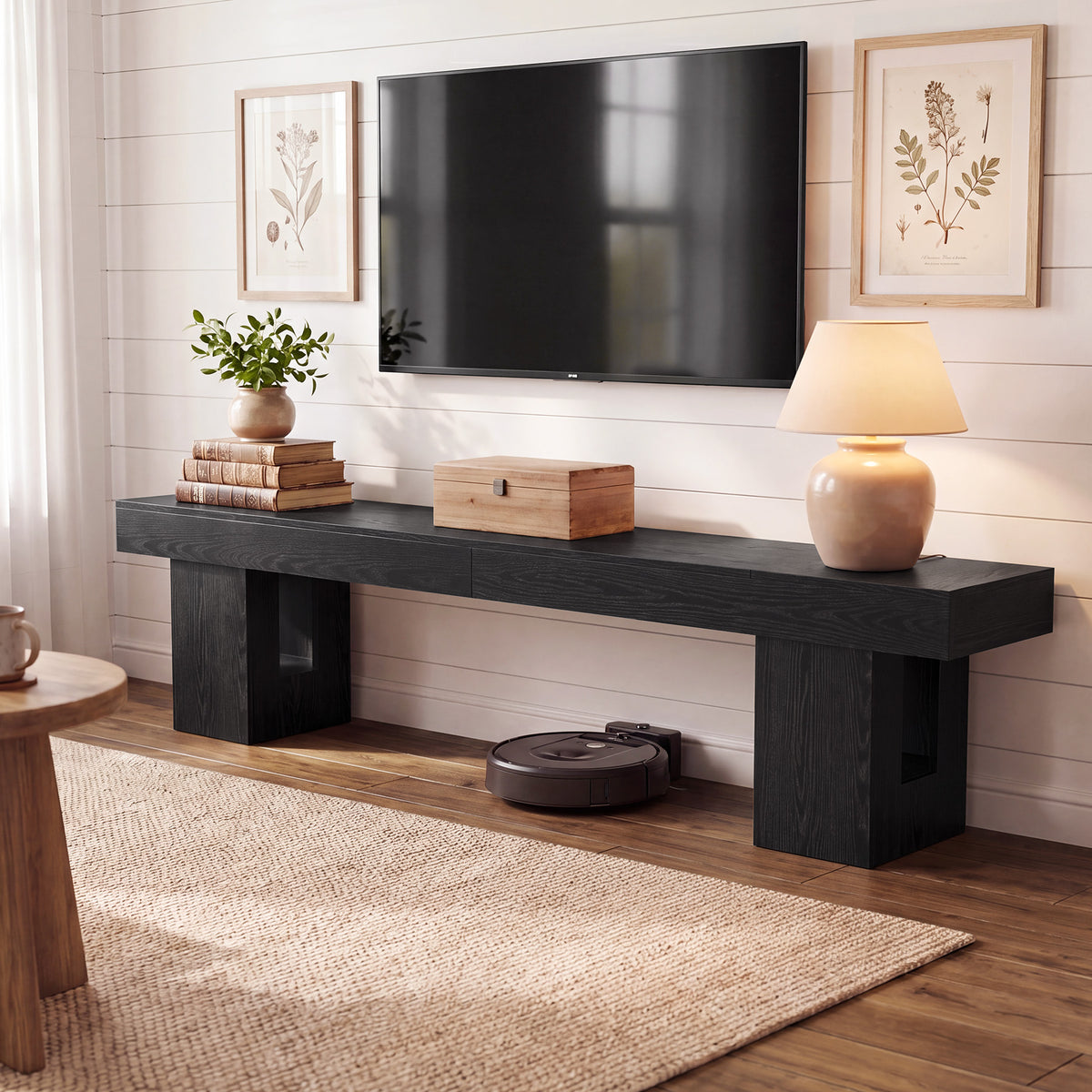83" TV Stand for 65/75/85" TVs, Modern Rustic Entertainment Center for Living Room
