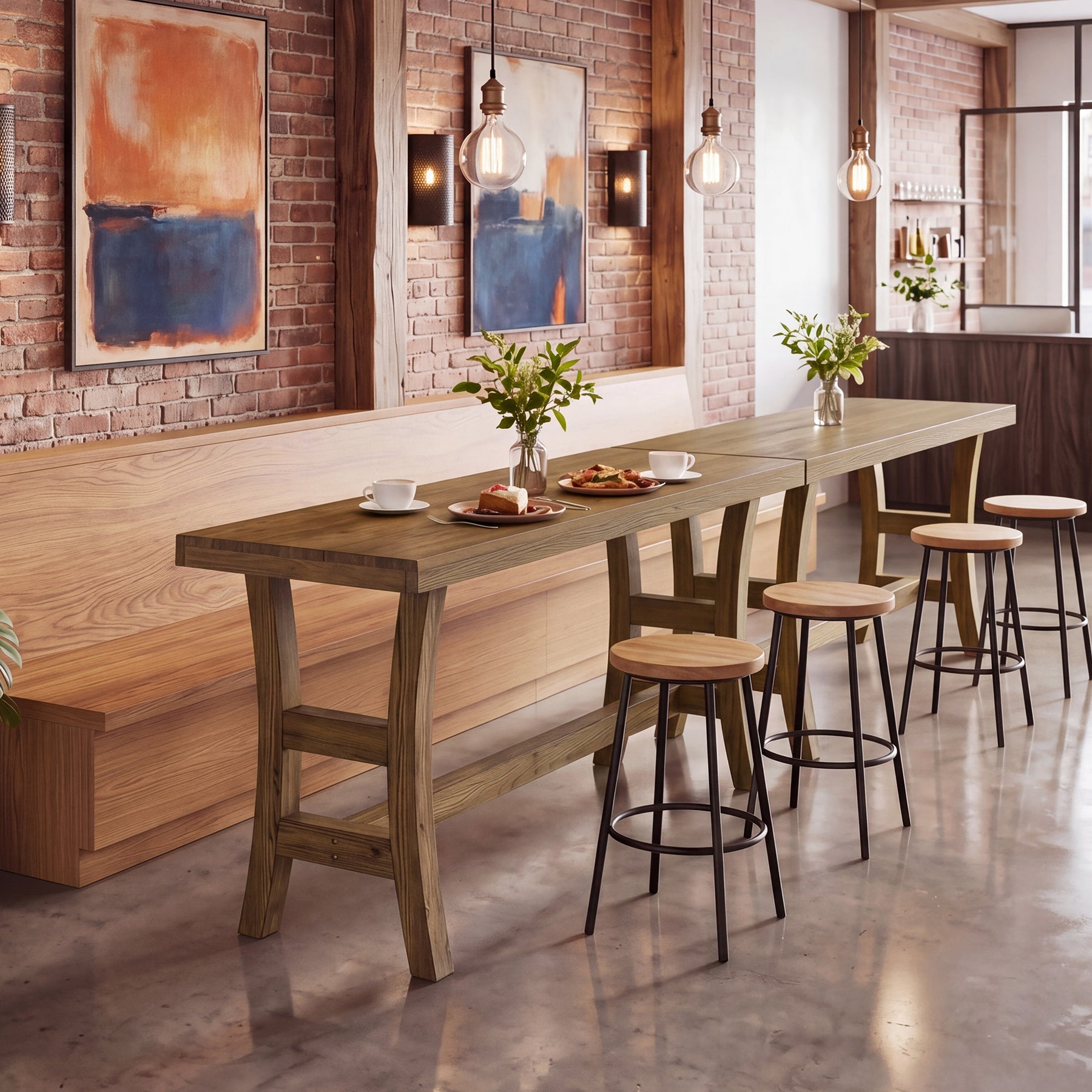 Tribesigns 63-Inch Bar Table, Solid Wood Counter Height Pub Table