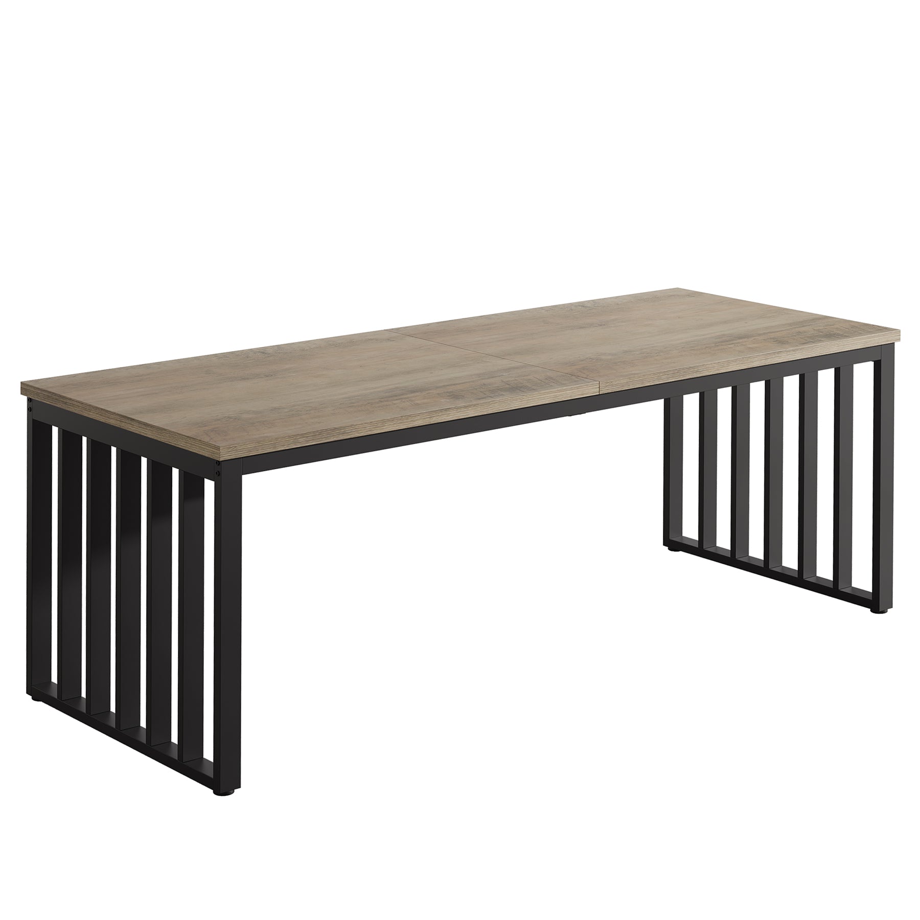 78.74" Two-Person Desk, Double Computer Desk with Metal Frame for Home Office