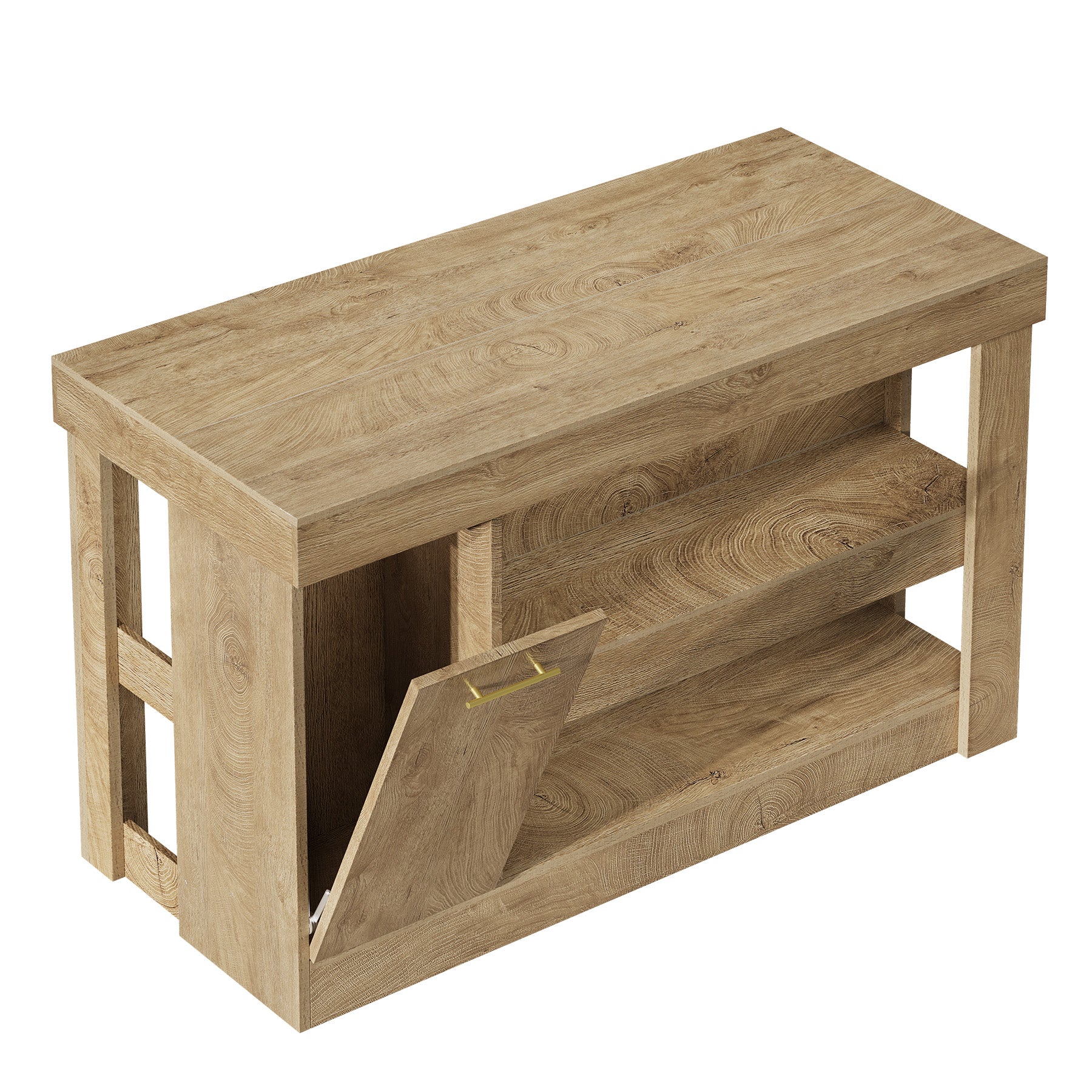 55" Bar Table with Storage Cabinet, 2-Tier Shelf Counter Pub Table for Kitchen