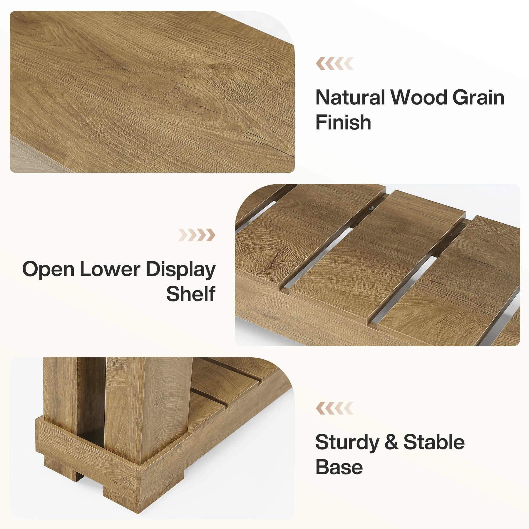 63" TV Stand for 55-70 Inch TVs, Modern Rustic Media Console with Open Storage Shelf