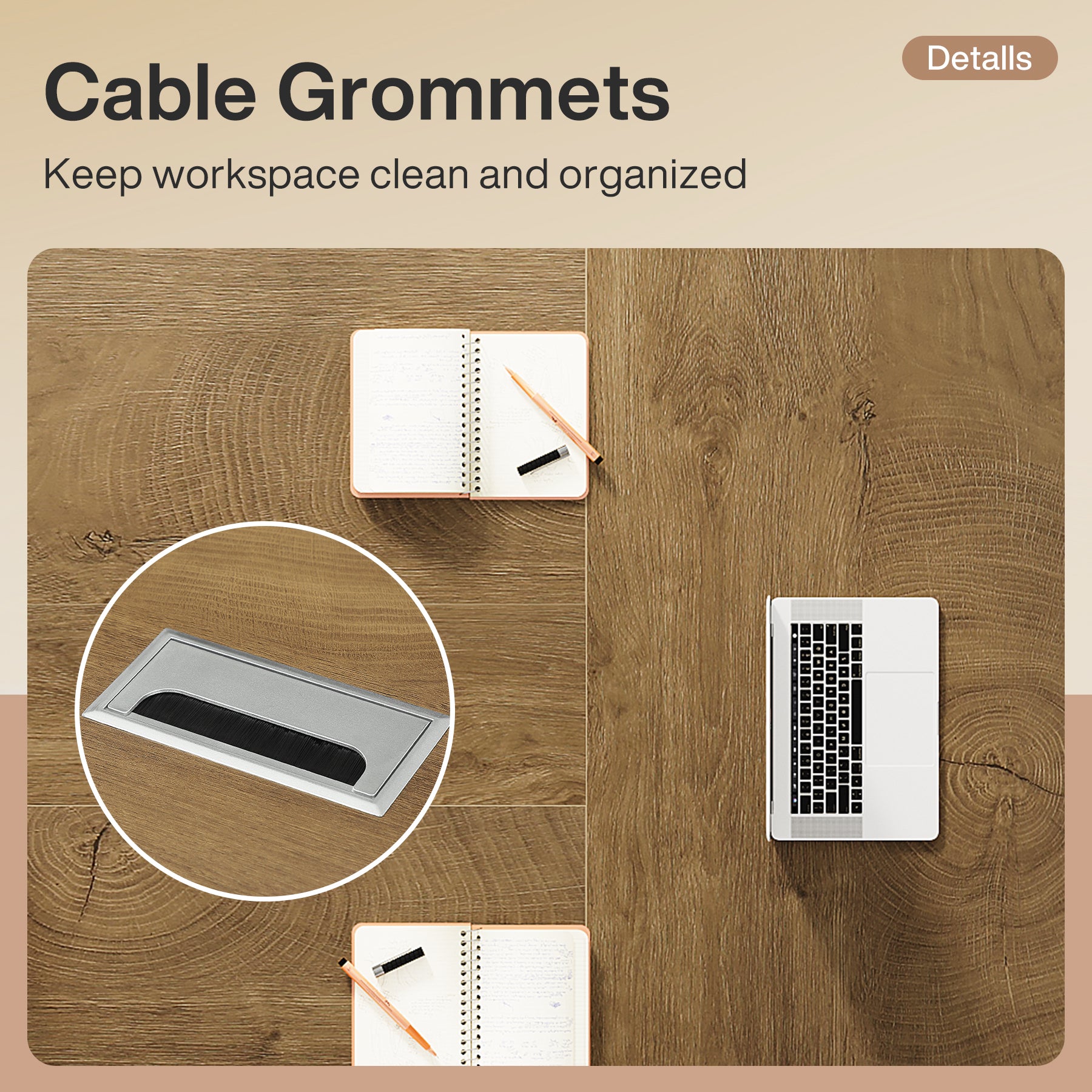 94.5" Conference Table, 8FT Meeting Desk with Cable Grommet for 10 People