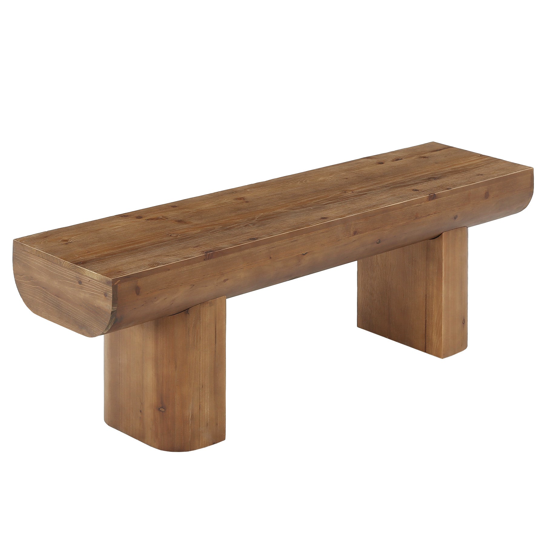 55" Solid Wood Entryway Bench, Farmhouse End of Bed Bench for Living Room